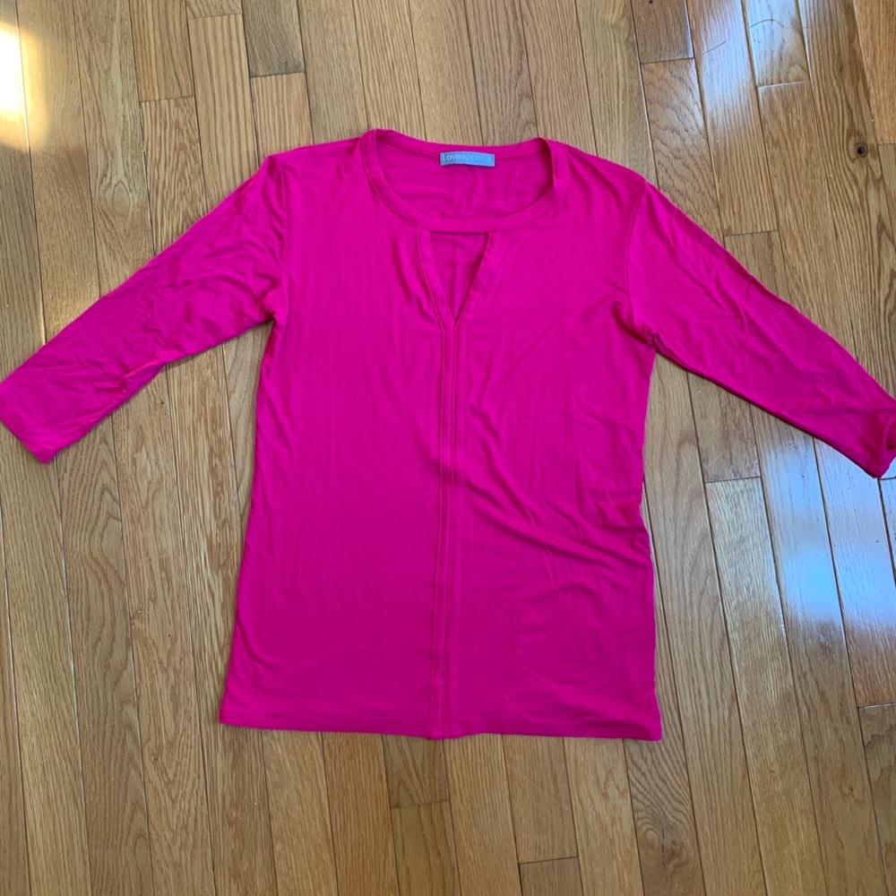 Lovapella Hot Pink shirt w Key hole